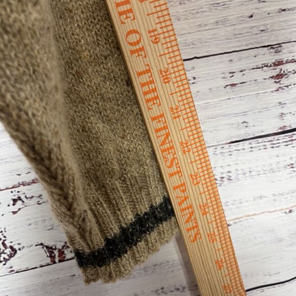 Vintage 90s Woolrich Wool Blend Sweater Mens XL Tan Gray Fisherman Cabin Nordic - Picture 10 of 10